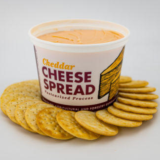 22 oz cheddar spread surrounded by crackers