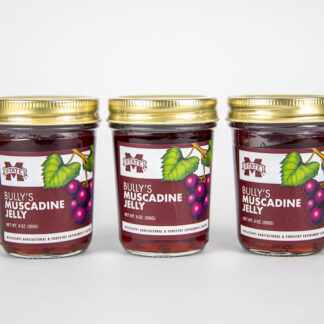 Three jars of muscadine jelly